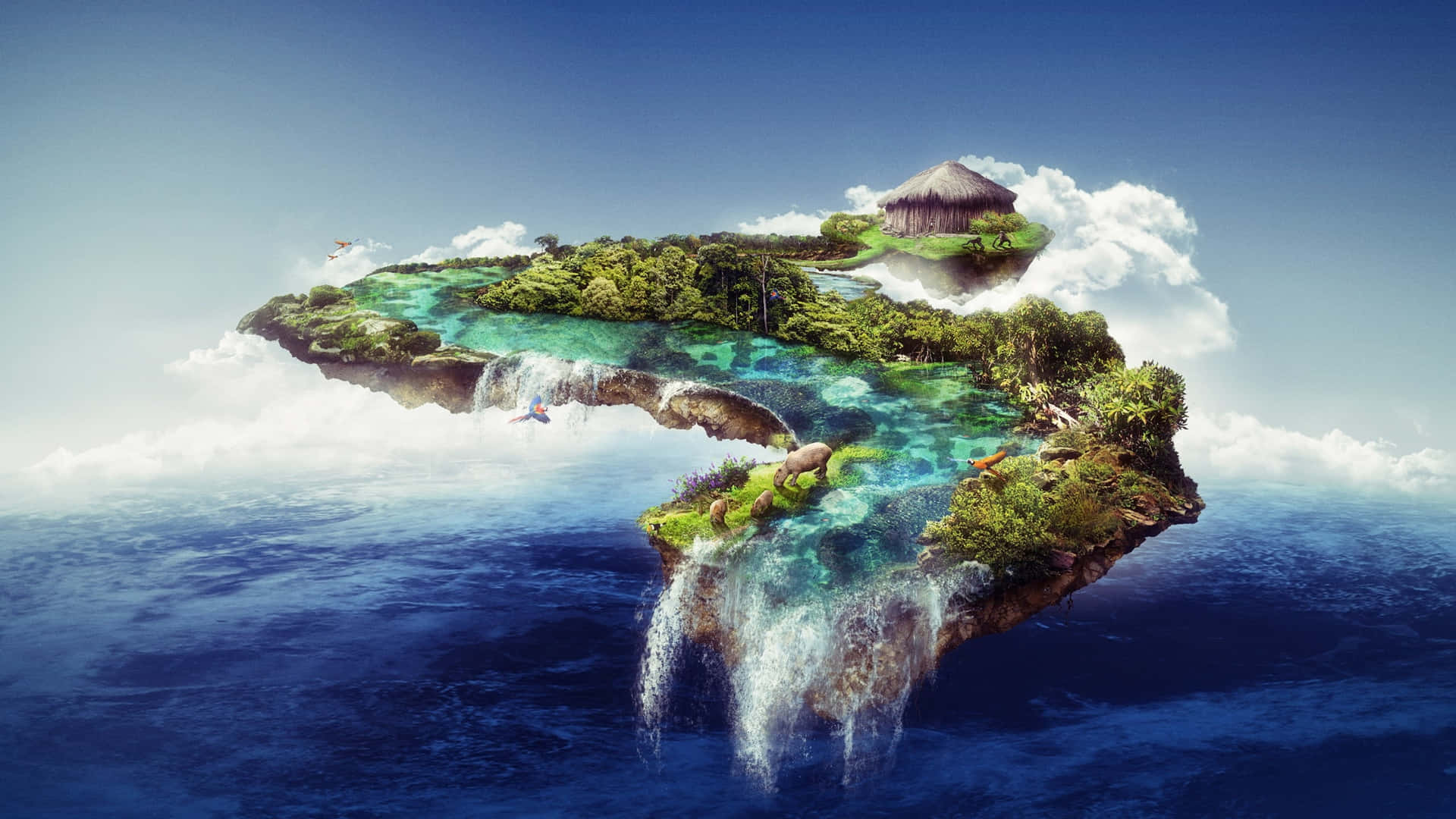 Ruhigeund Abgeschiedene Schwimmende Insel