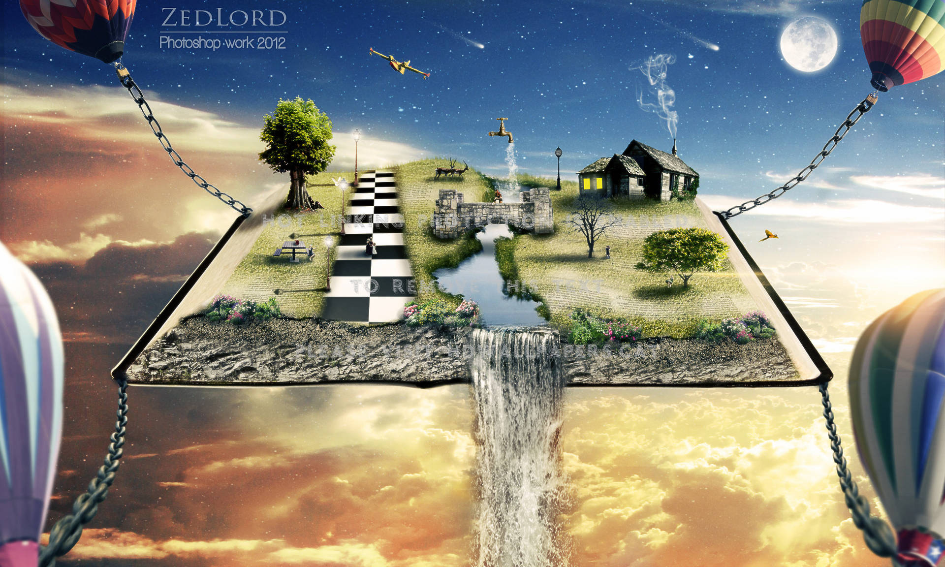 Floating Island In Fantasy World Wallpaper