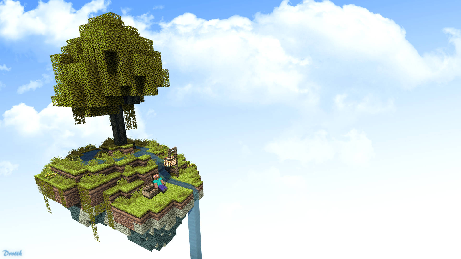 Floating Island Minecraft Wallpaper