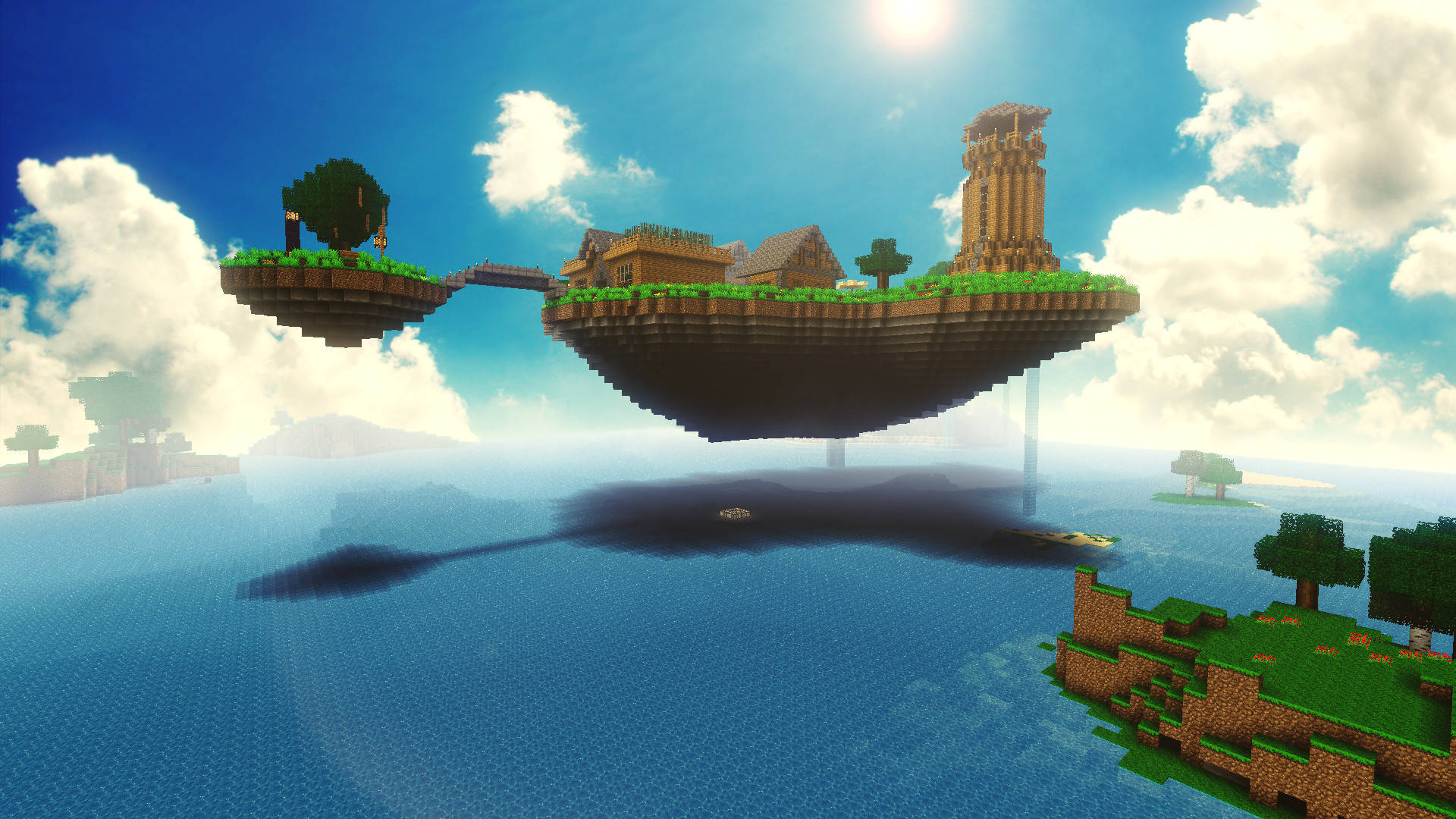 Floating Island Minecraft Hd Wallpaper