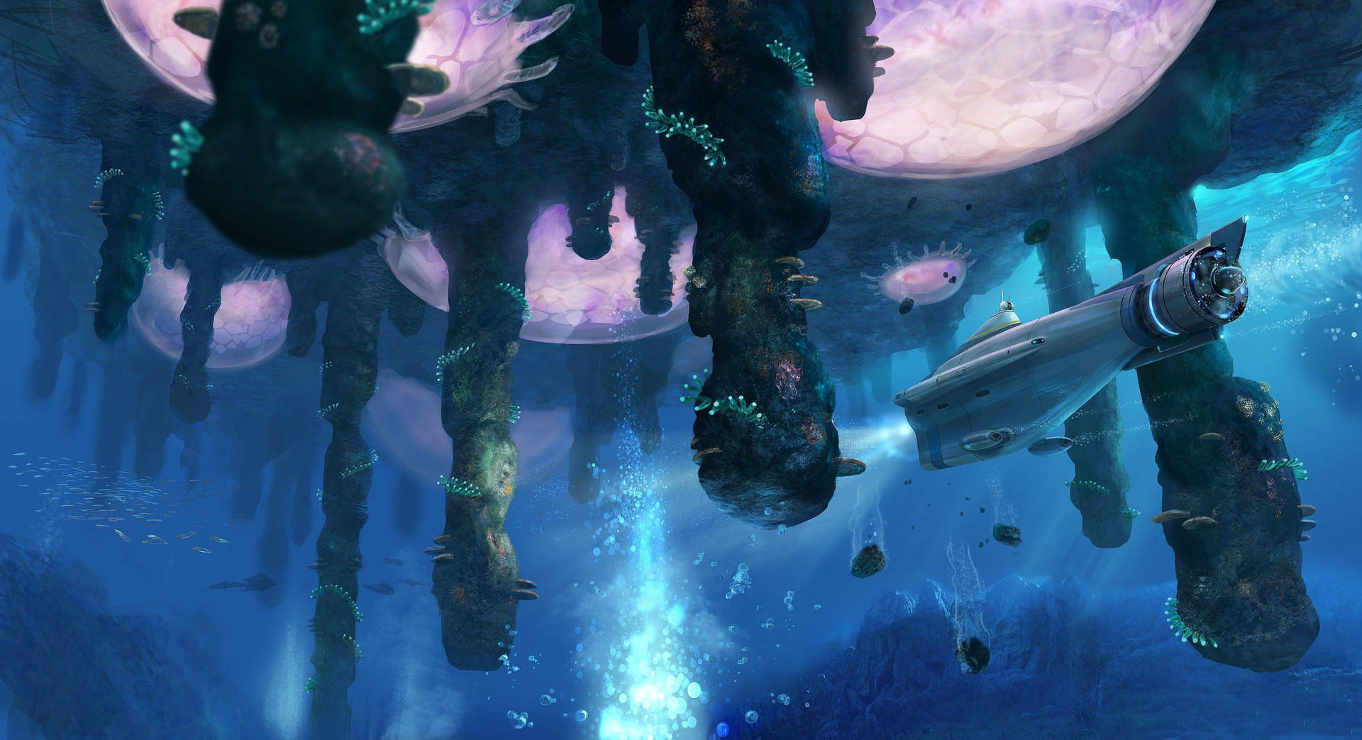 Uncover the mysteries of the underwater world of Subnautica Wallpaper