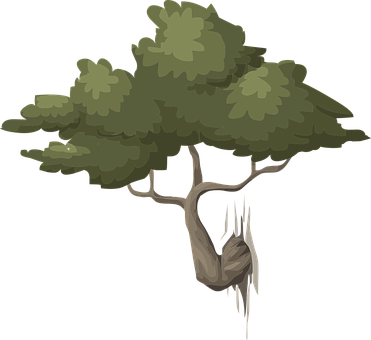 Floating Island Tree Illustration PNG