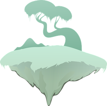 Floating Island Tree Silhouette PNG