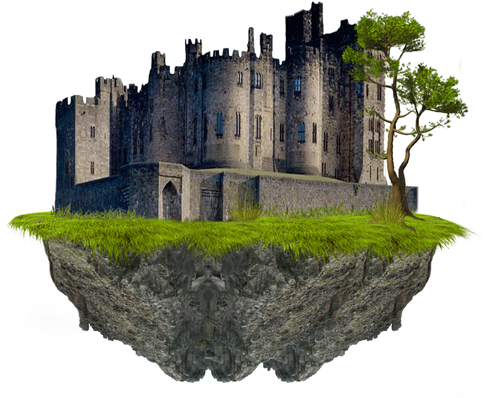Floating Medieval Castle Fantasy PNG