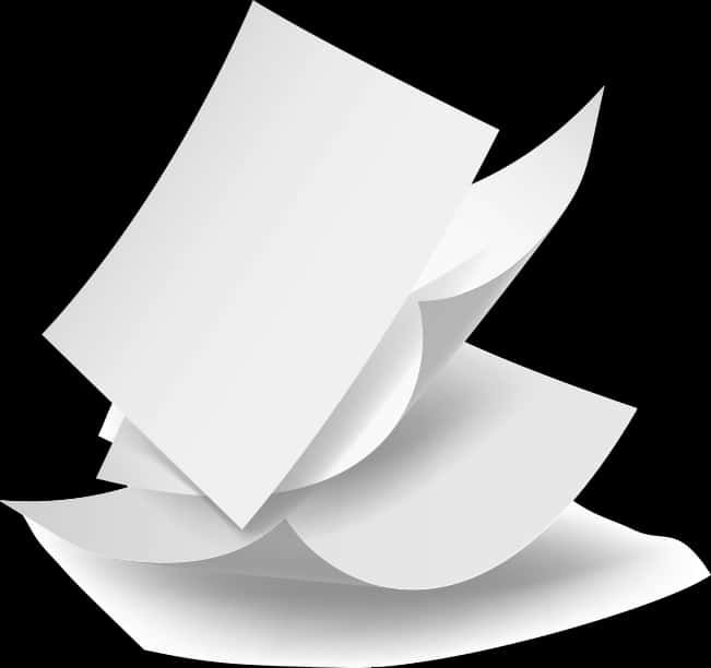 Floating Paper Sheets Graphic PNG
