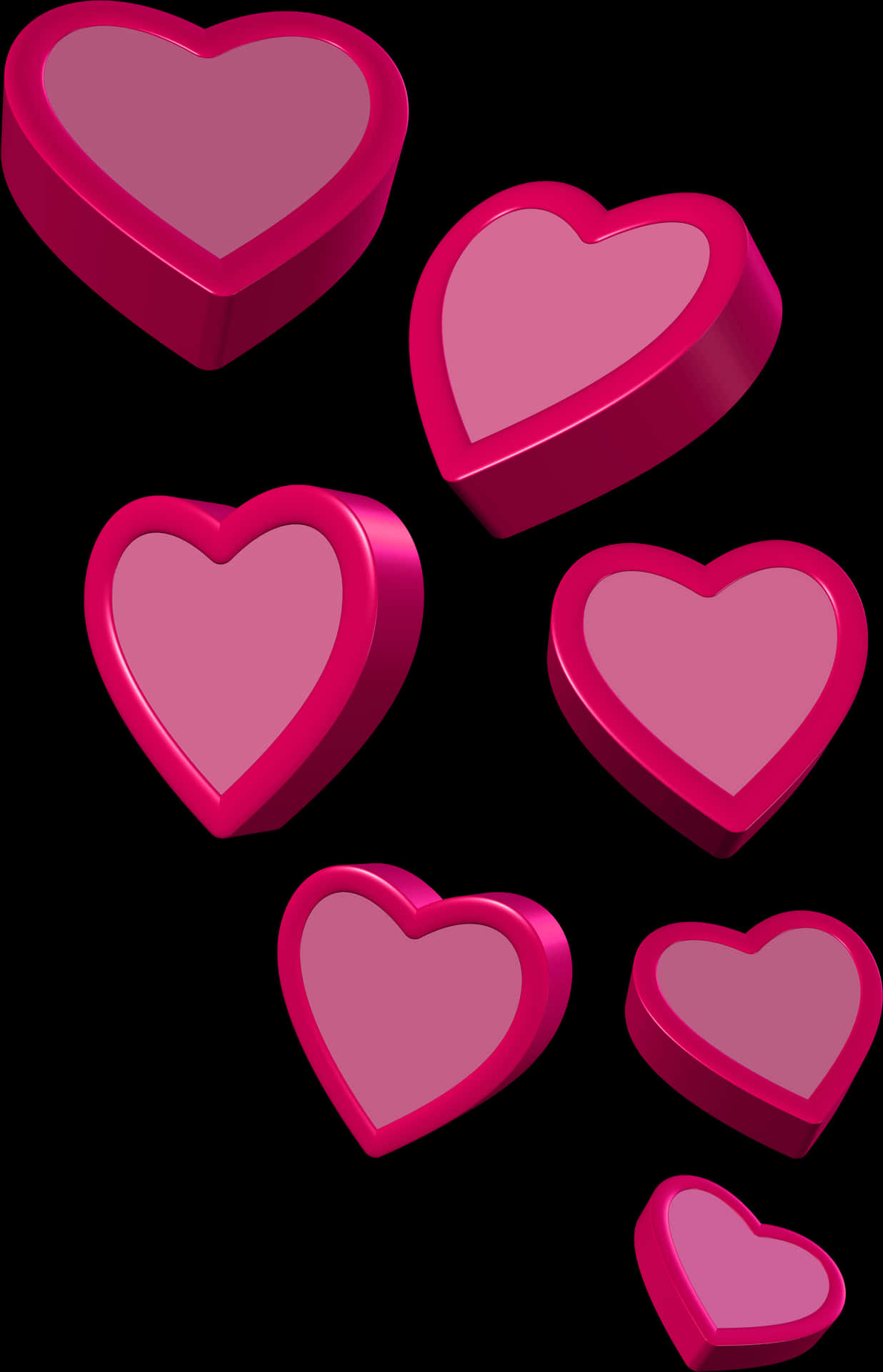 Floating Pink Hearts Clipart PNG