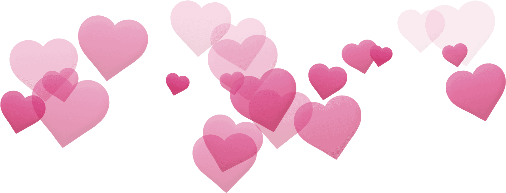 Floating Pink Hearts Filter PNG