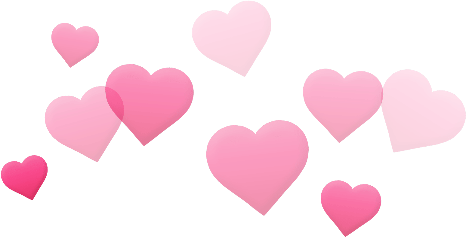 Floating Pink Hearts Graphic PNG