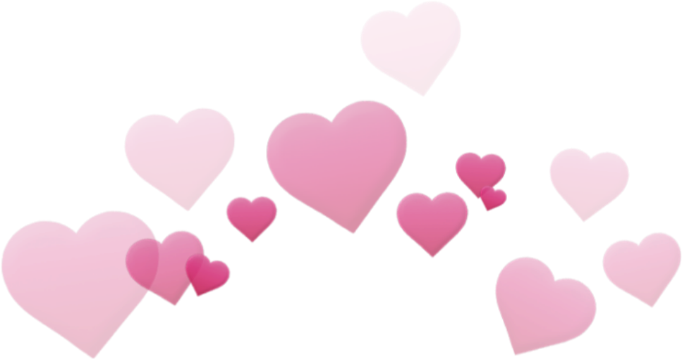 Floating Pink Hearts Graphic PNG