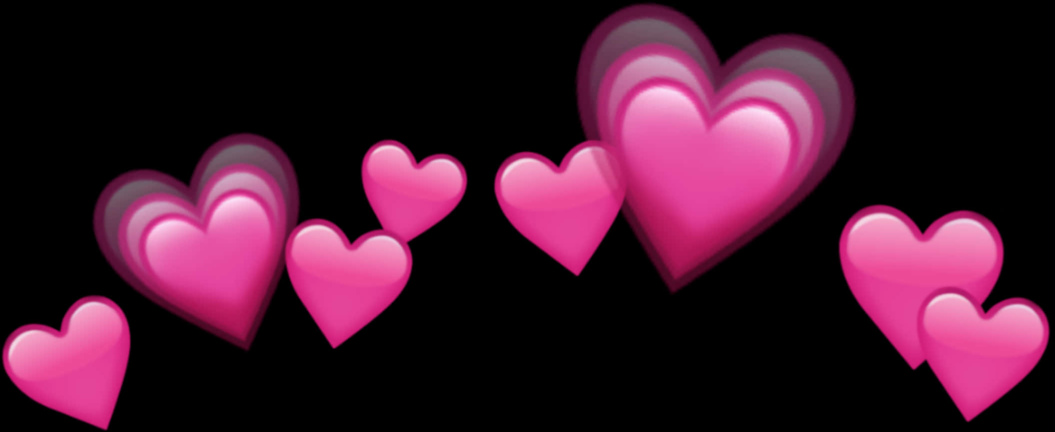 Floating Pink Hearts Graphic PNG