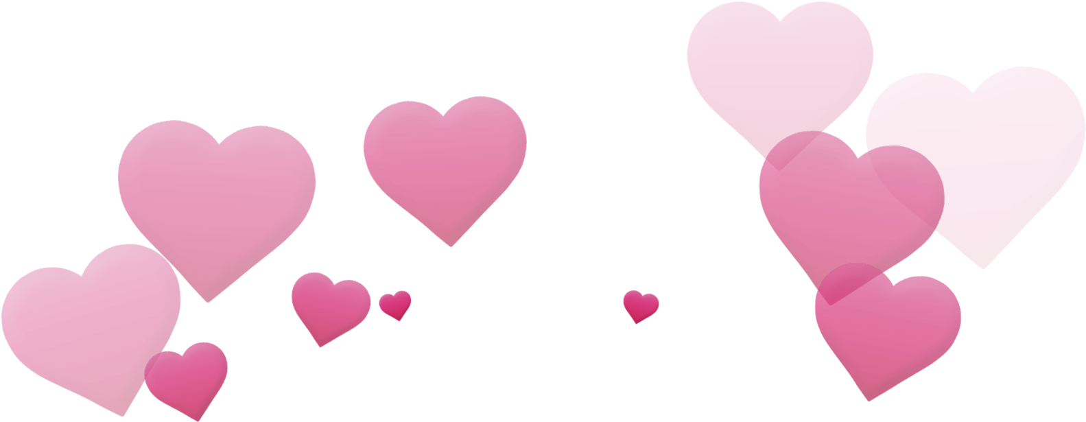 Floating Pink Hearts Graphic PNG