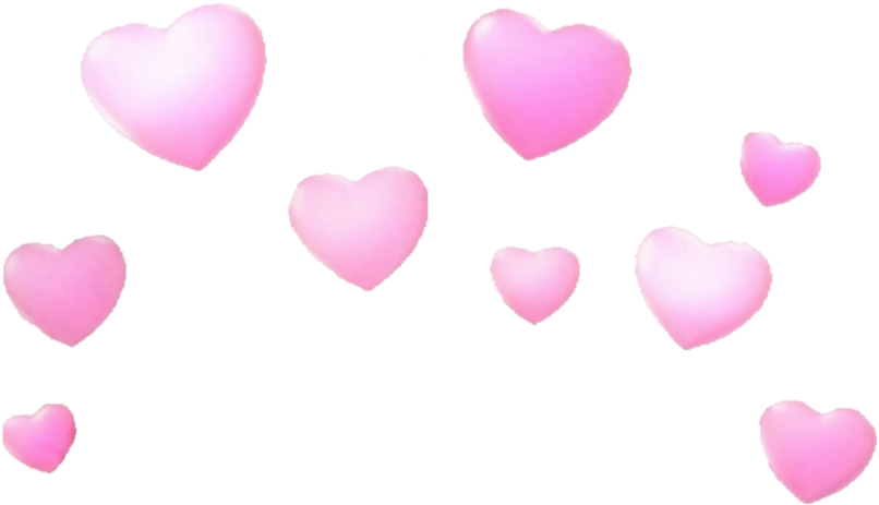 Floating Pink Hearts Transparent Background PNG