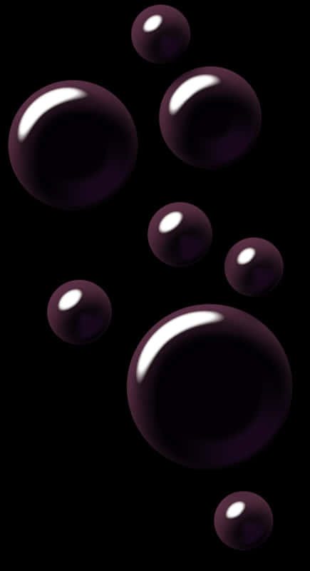 Floating Purple Bubbles Dark Background PNG