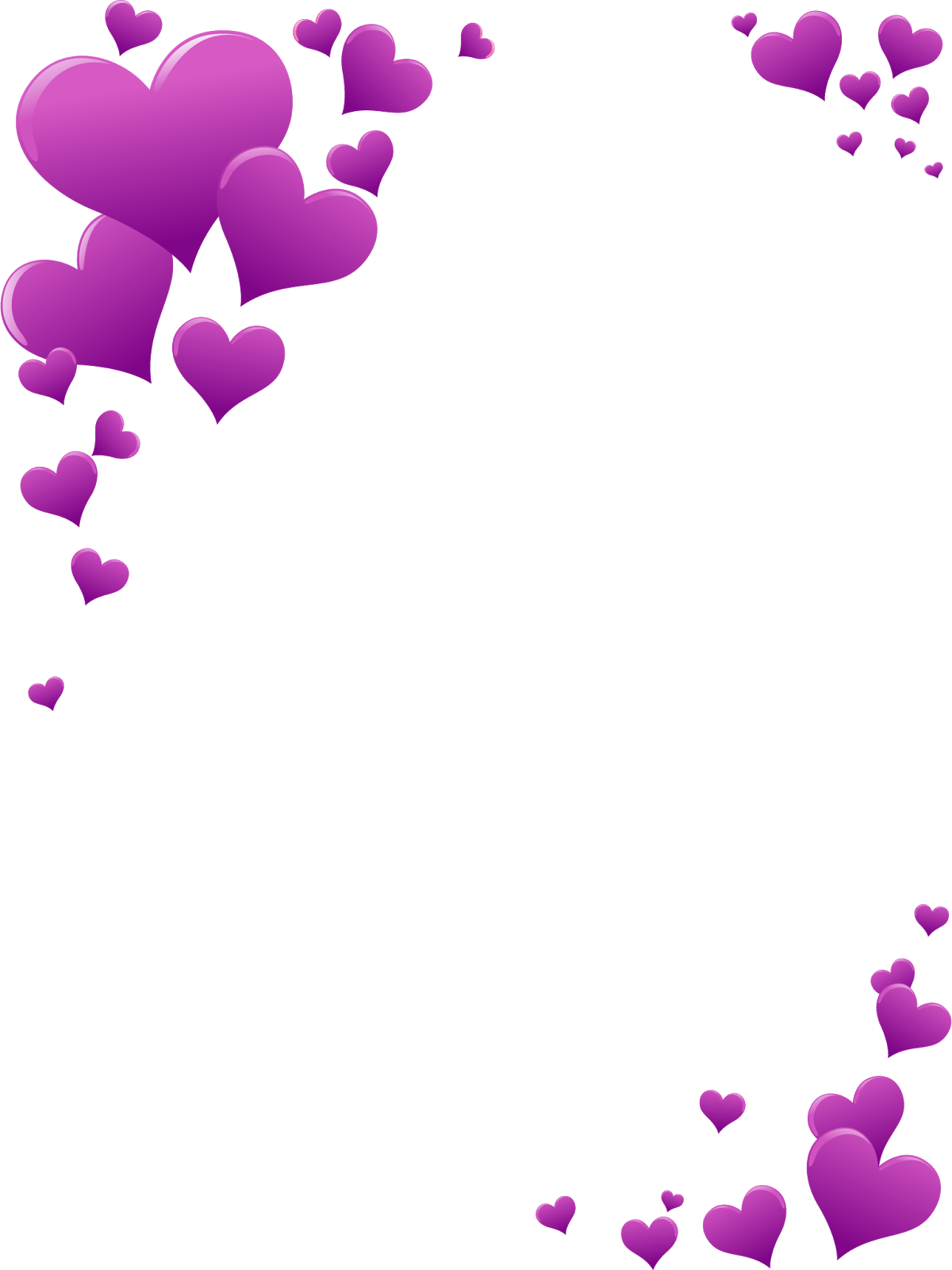 Floating Purple Hearts Love Background PNG