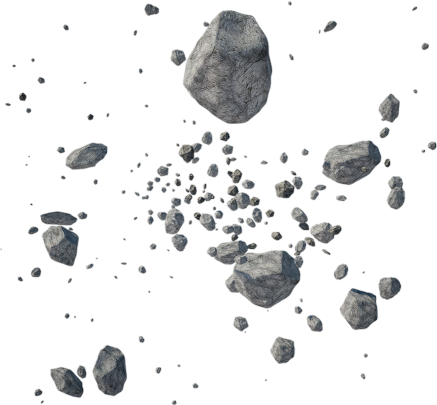 Floating Rocks Space Background PNG