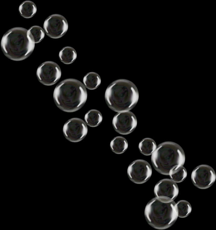 Floating Soap Bubbles Dark Background PNG