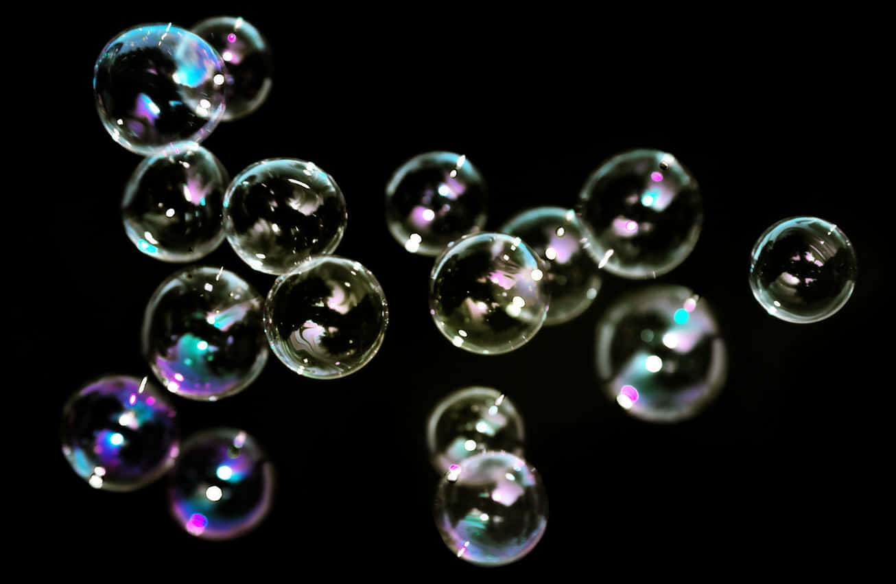 Floating Soap Bubbles Nighttime PNG