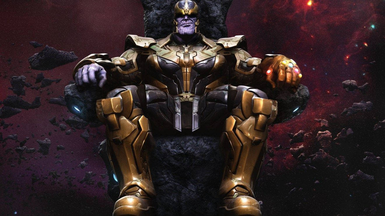 Thanos Sitting On His Throne Wallpaper
