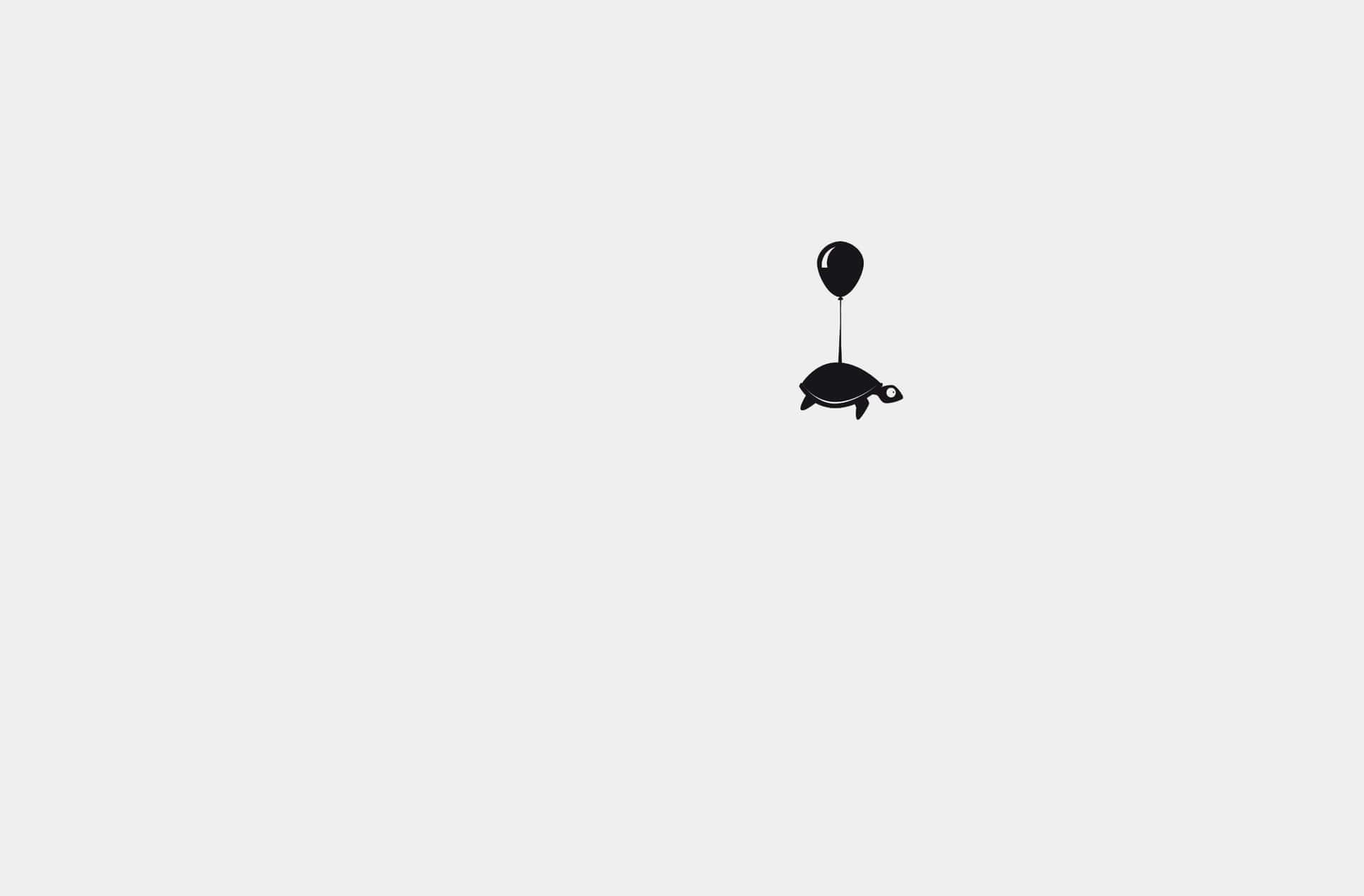 Floating Turtle Minimalist Art Wallpaper
