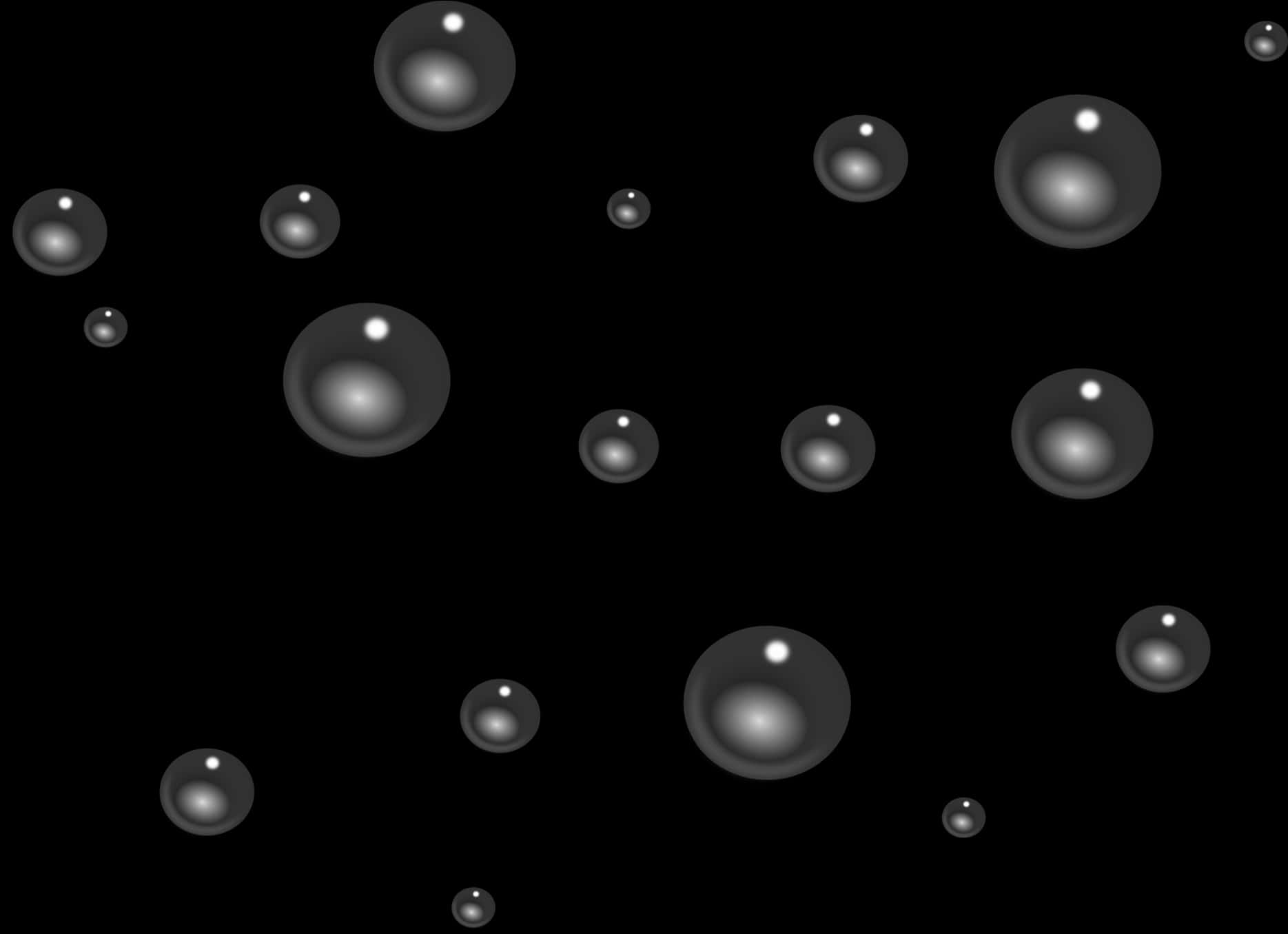 Floating Water Dropson Black Background PNG