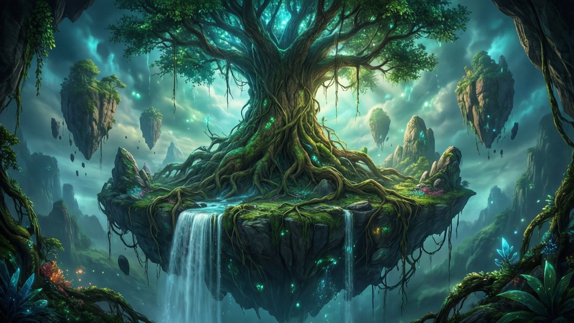 Floating World Tree Wallpaper