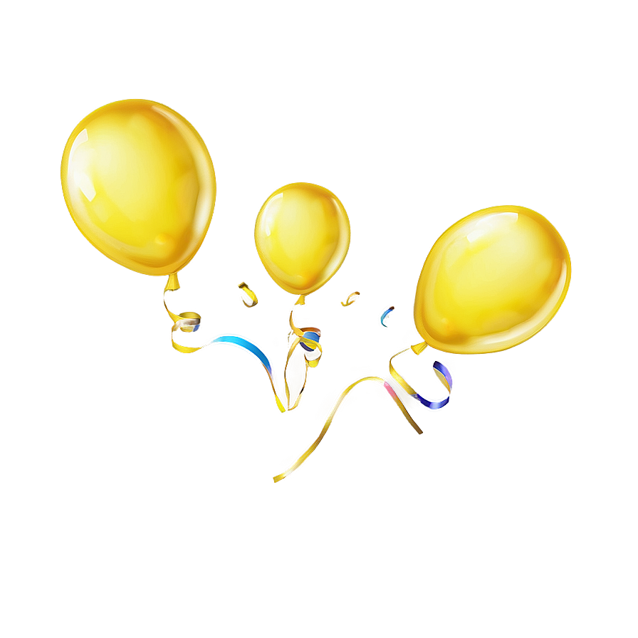 Floating Yellow Balloon Png 06262024 PNG