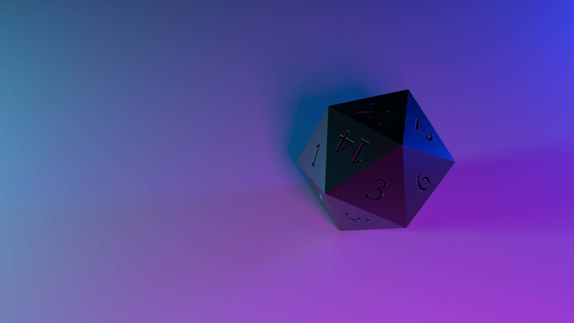 Floating20 Sided Dice Gradient Background Wallpaper