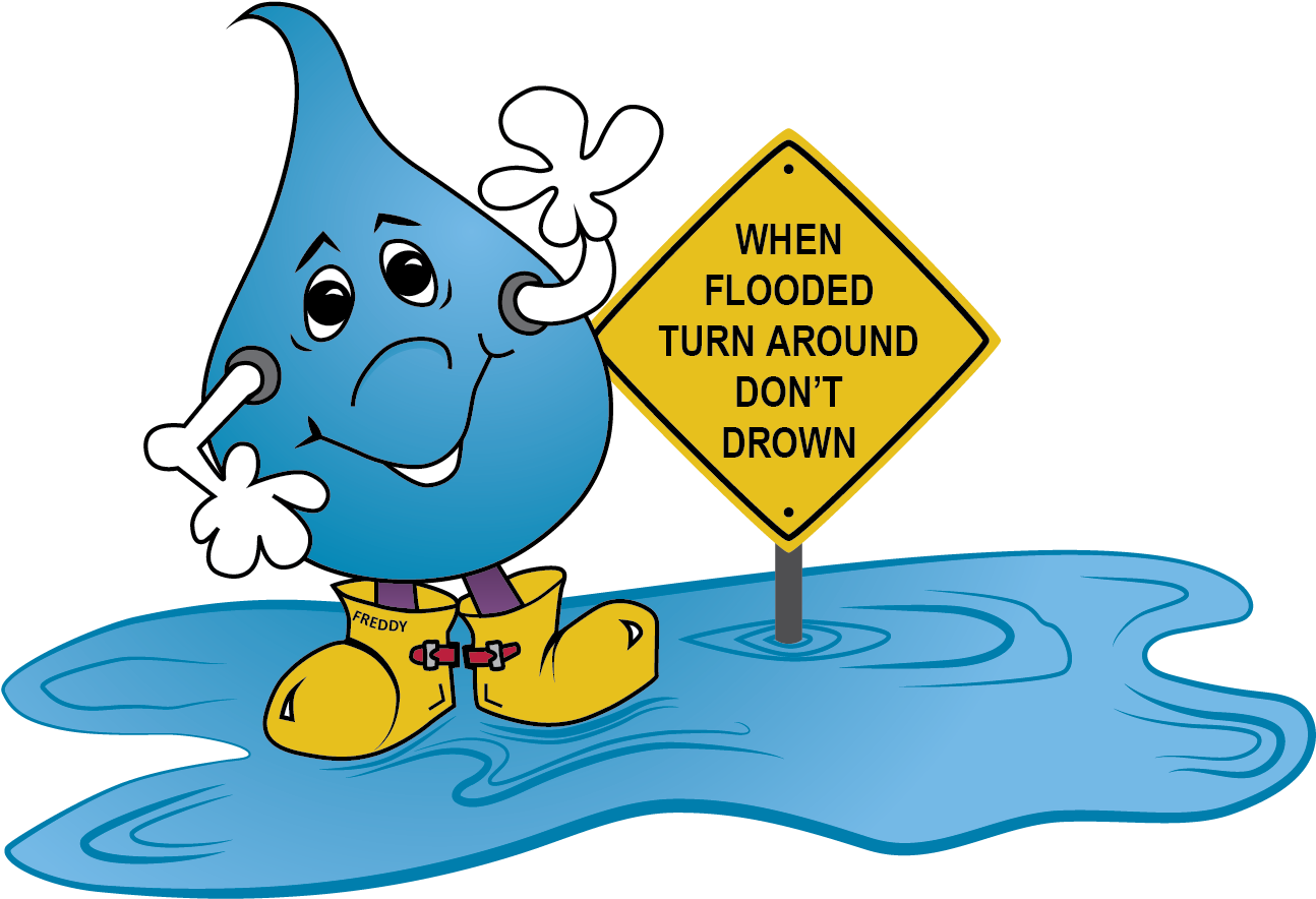 Flood Awareness Cartoon Character PNG