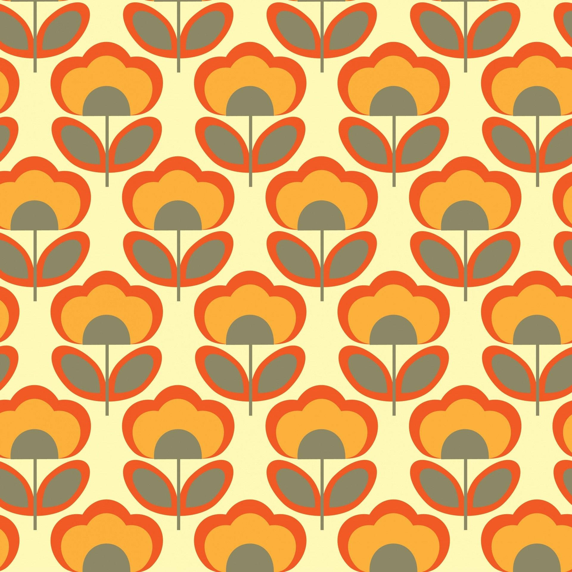 Floral 70s Retro Aesthetic Background
