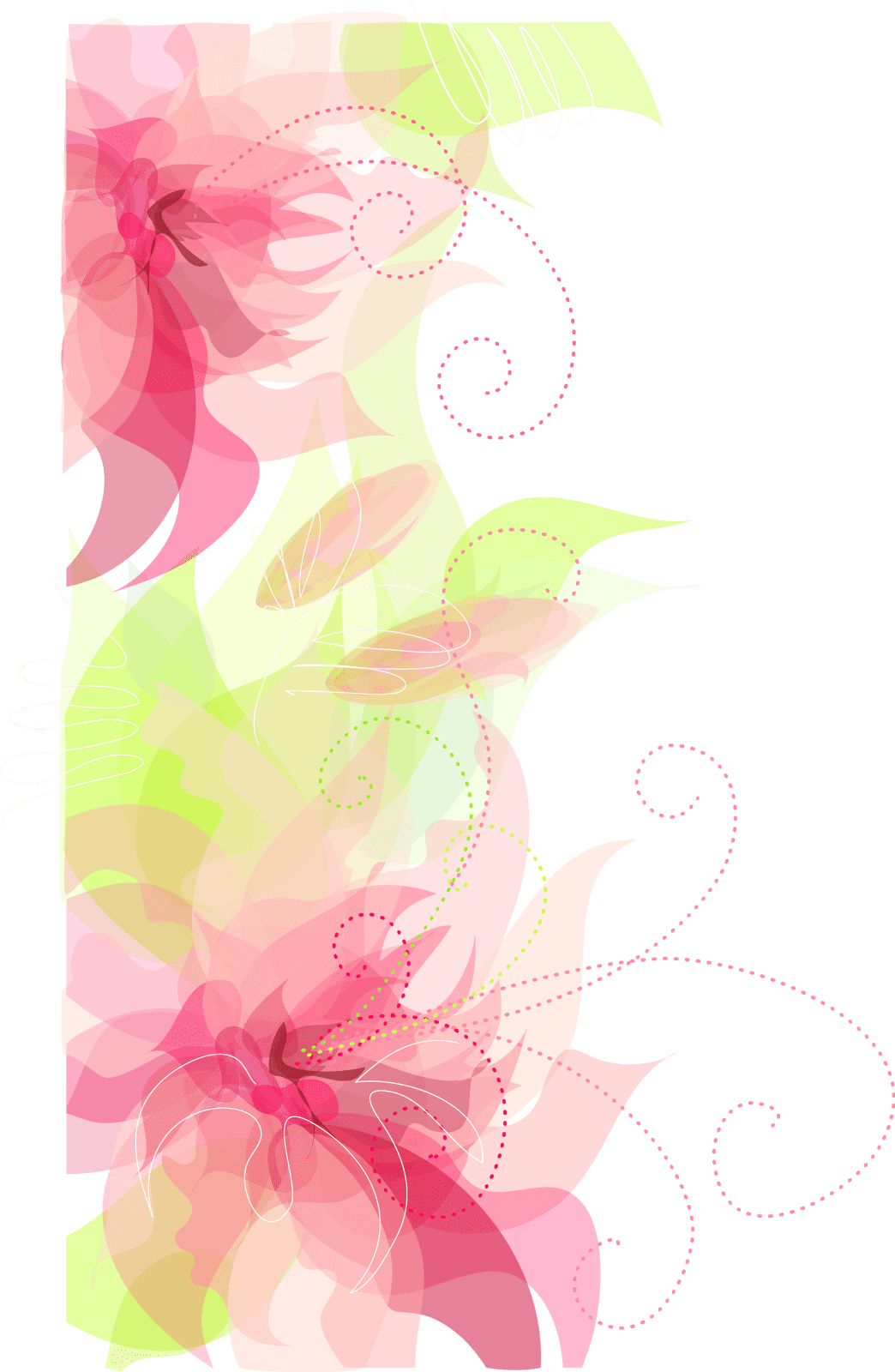 Floral Abstract Art Border PNG