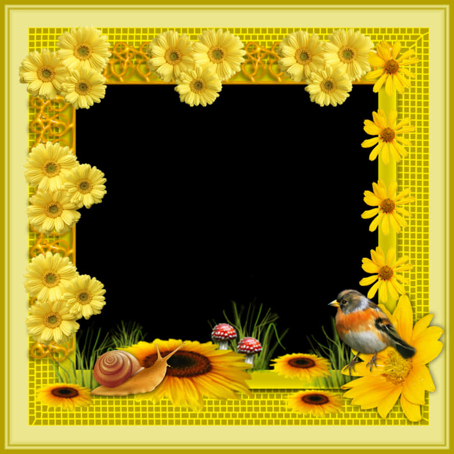 Floral_and_ Fauna_ Decorated_ Frame PNG