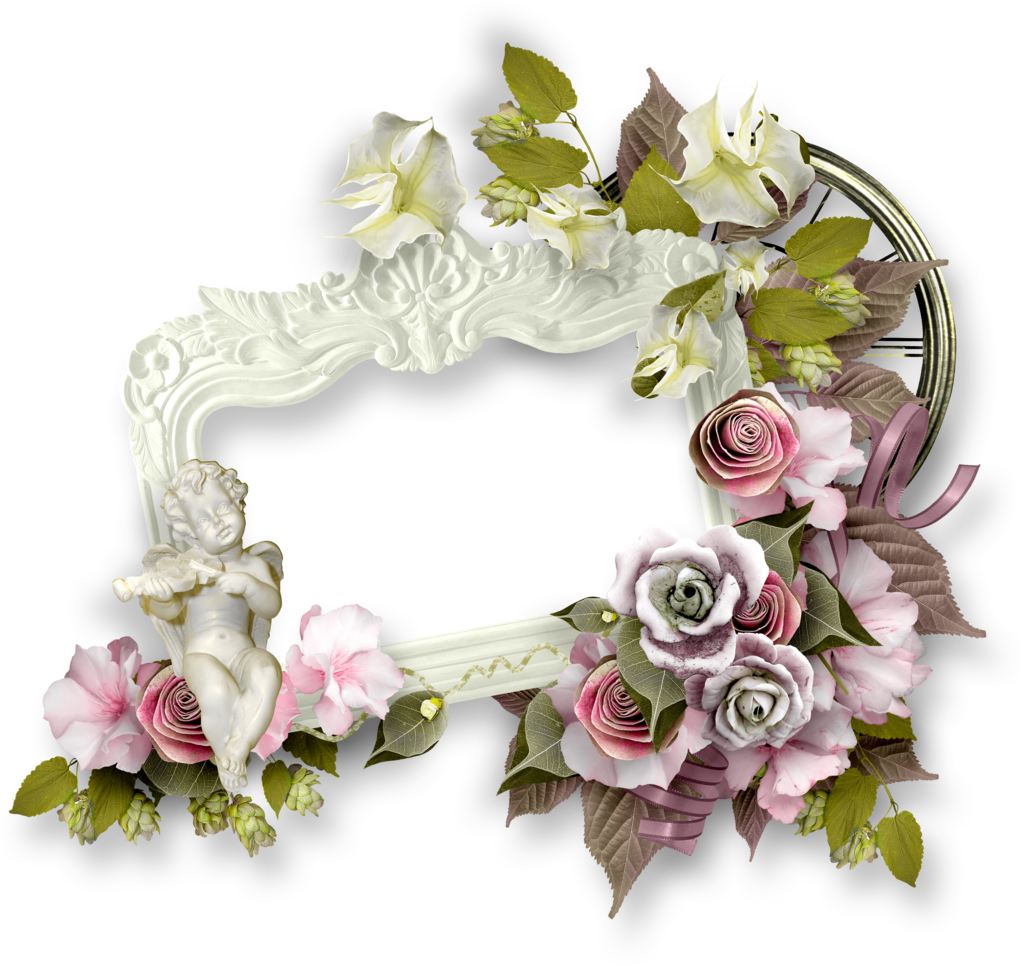 Floral Angel Frame Design.png PNG