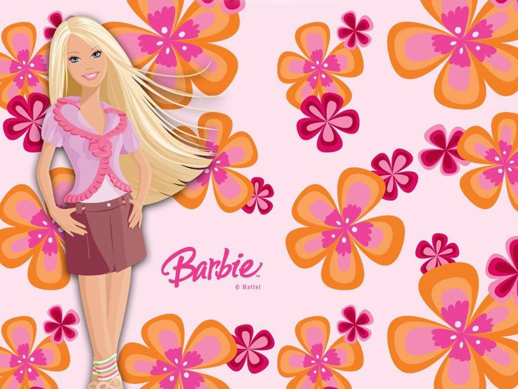 Animierte Barbie Mit Blumen