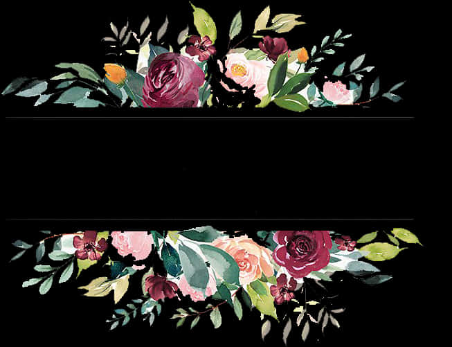 Floral Arrangement Black Background PNG