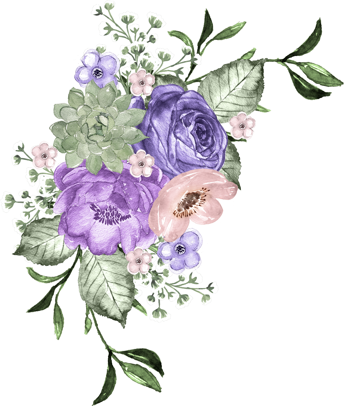 Floral Arrangement Illustration PNG