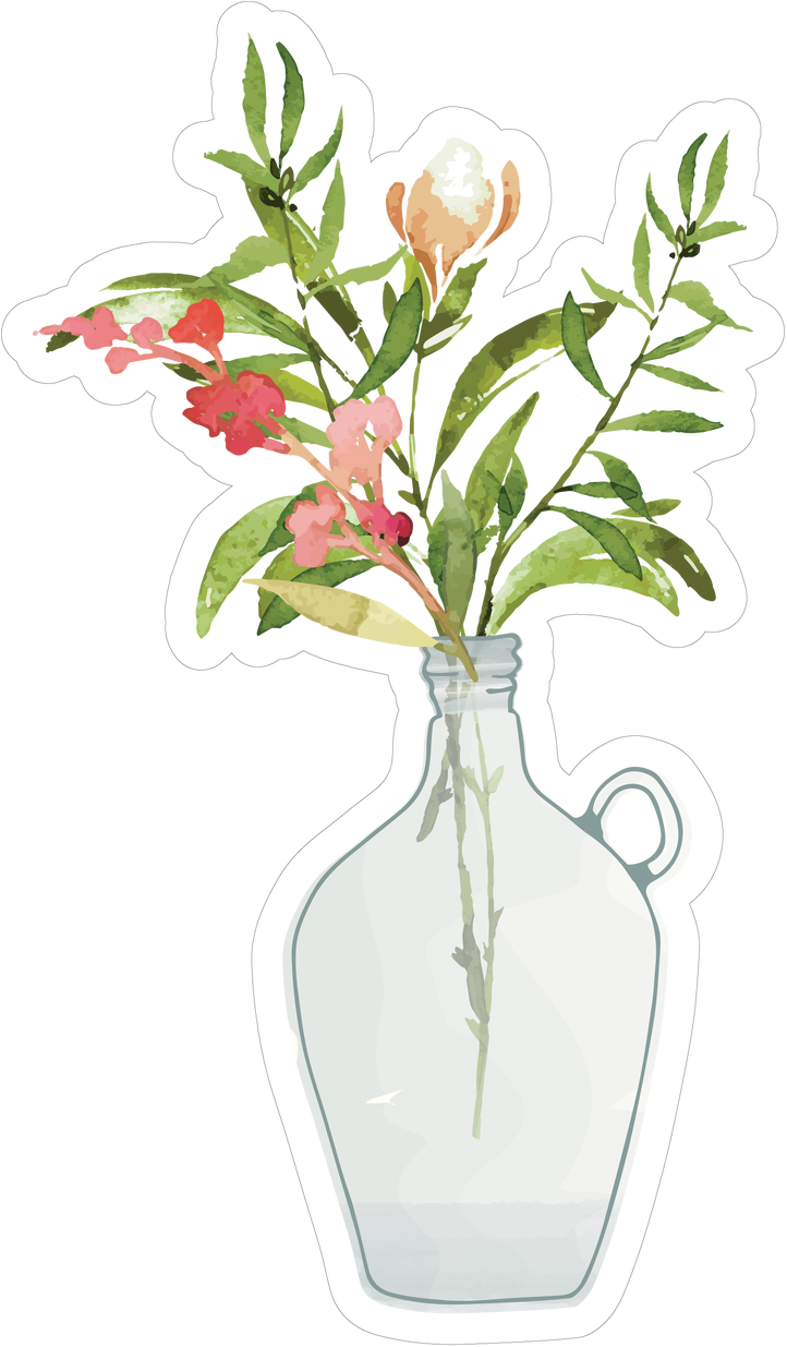 Floral Arrangementin Clear Vase PNG