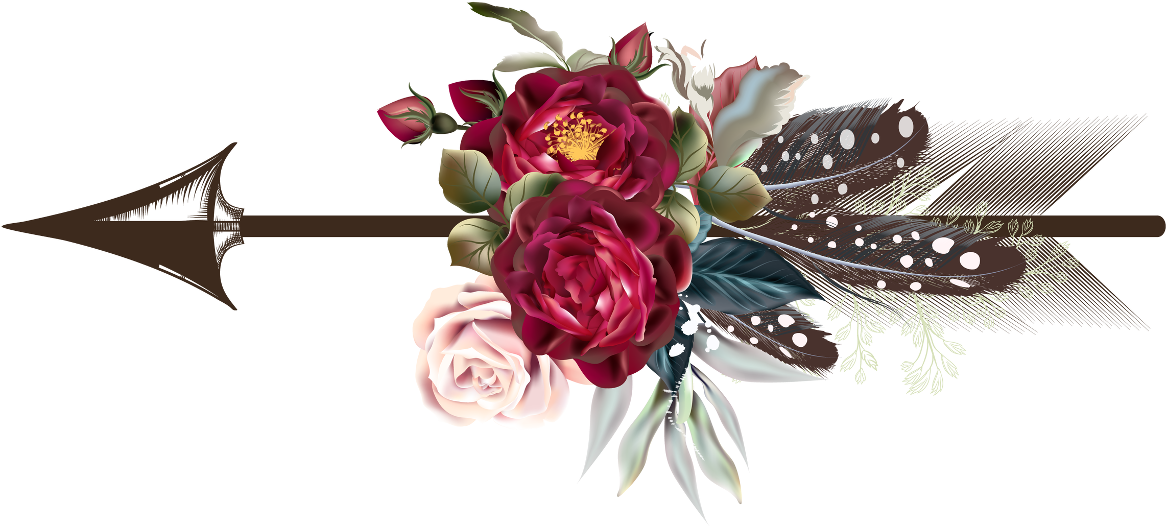 Floral Arrow Design.png PNG