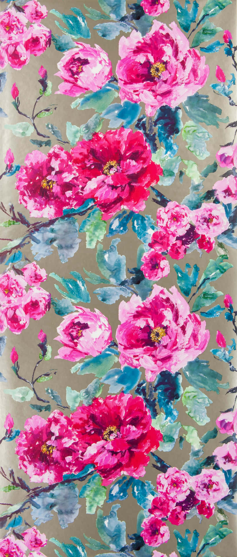Vibrant Floral Art Explosion Wallpaper