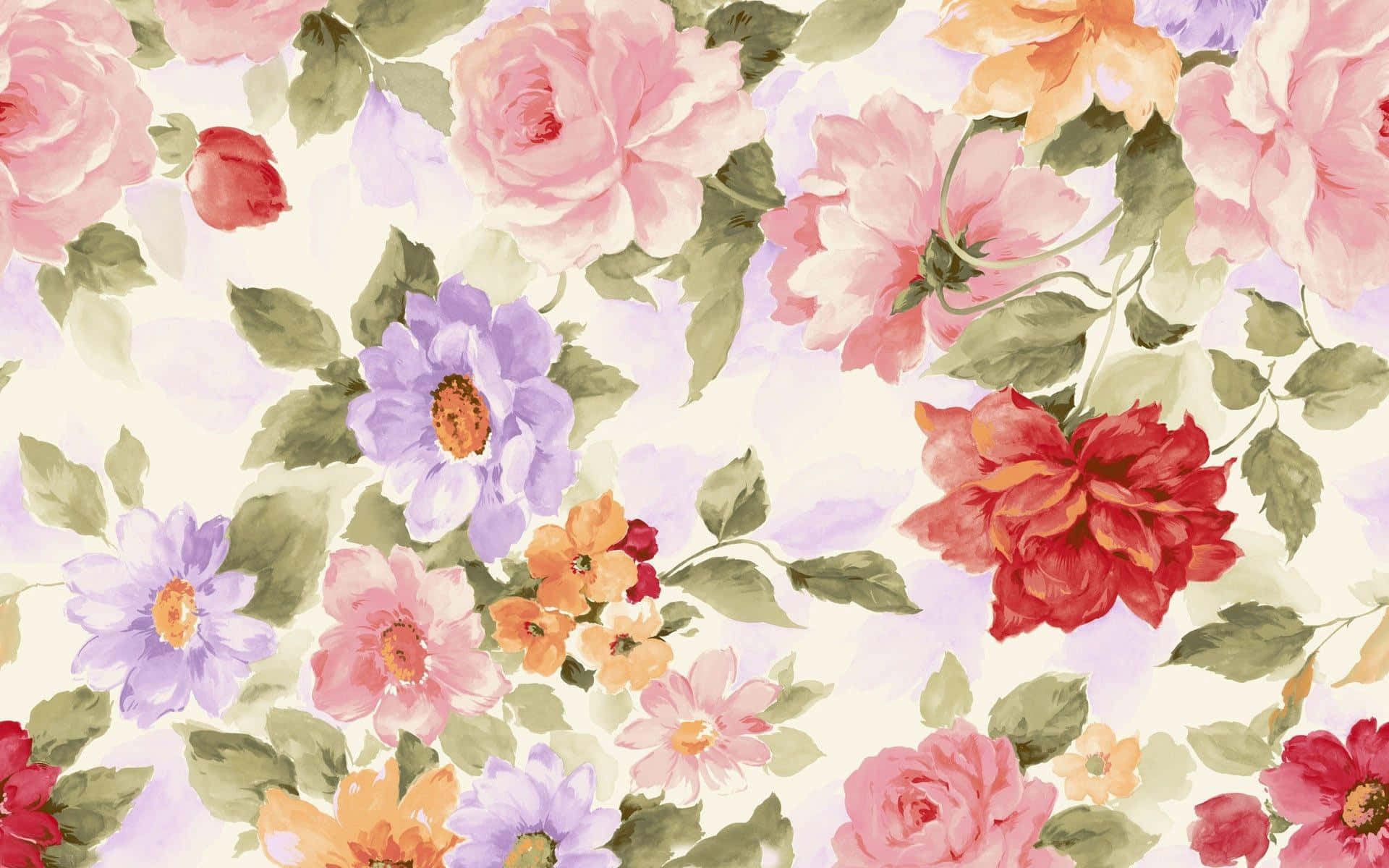 Enchanting Floral Art in Vibrant Colors Wallpaper