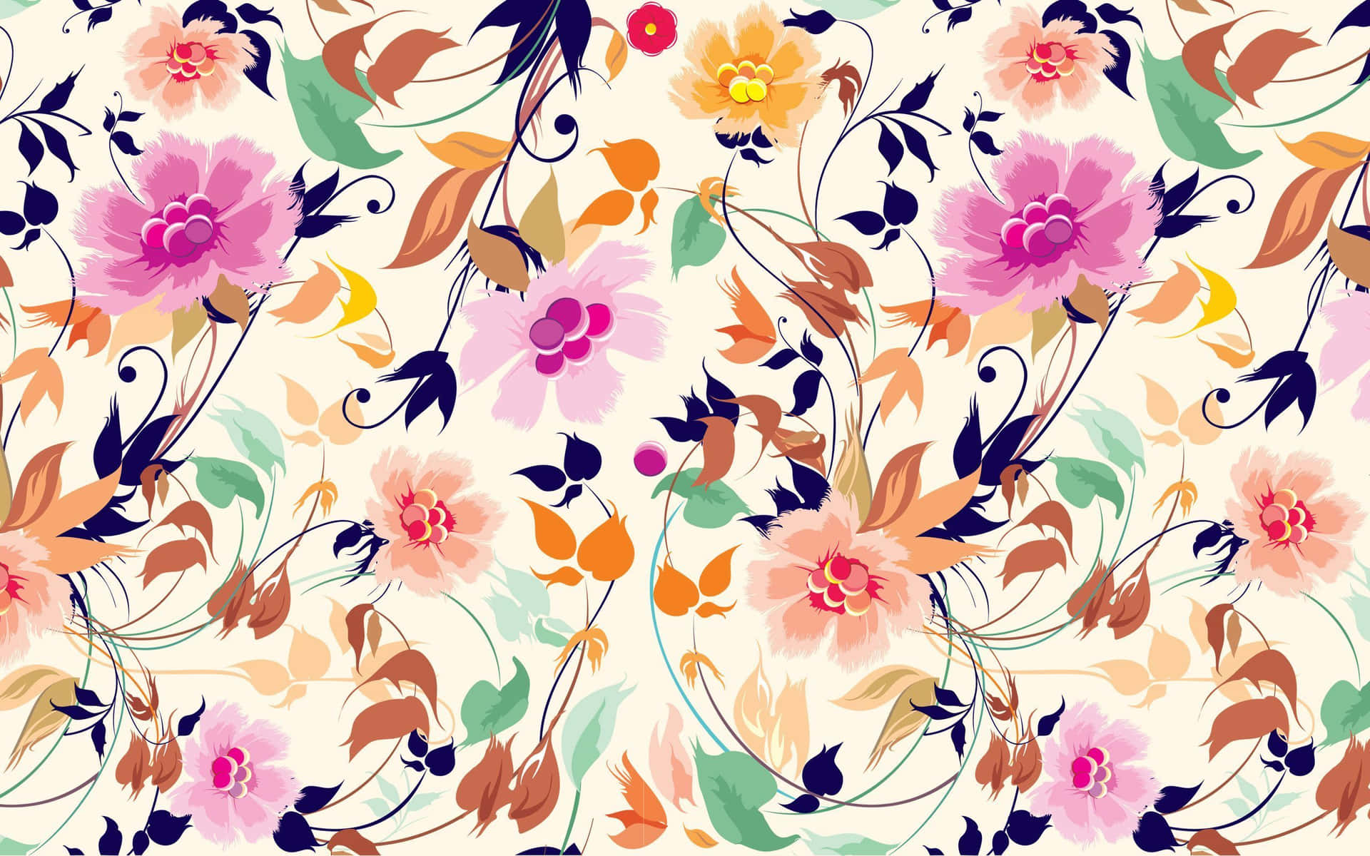 Dazzling Floral Art Display Wallpaper