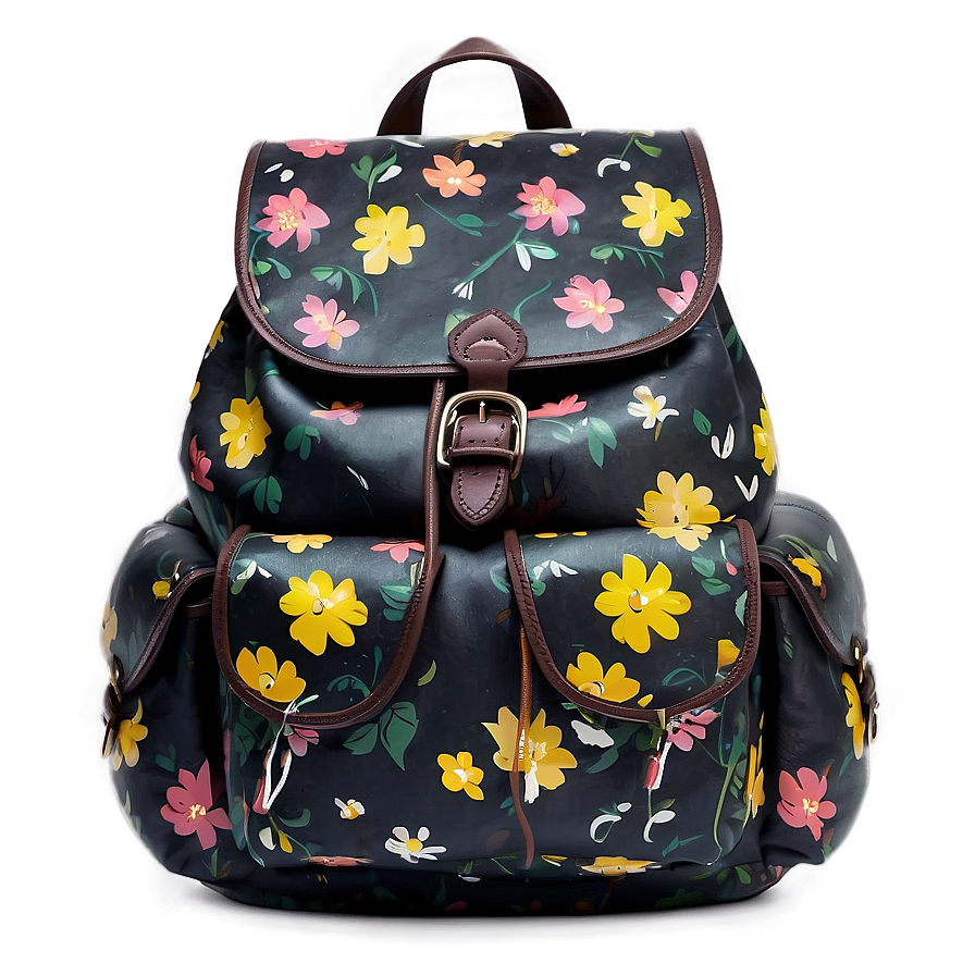 Floral Backpack Png Wsn PNG