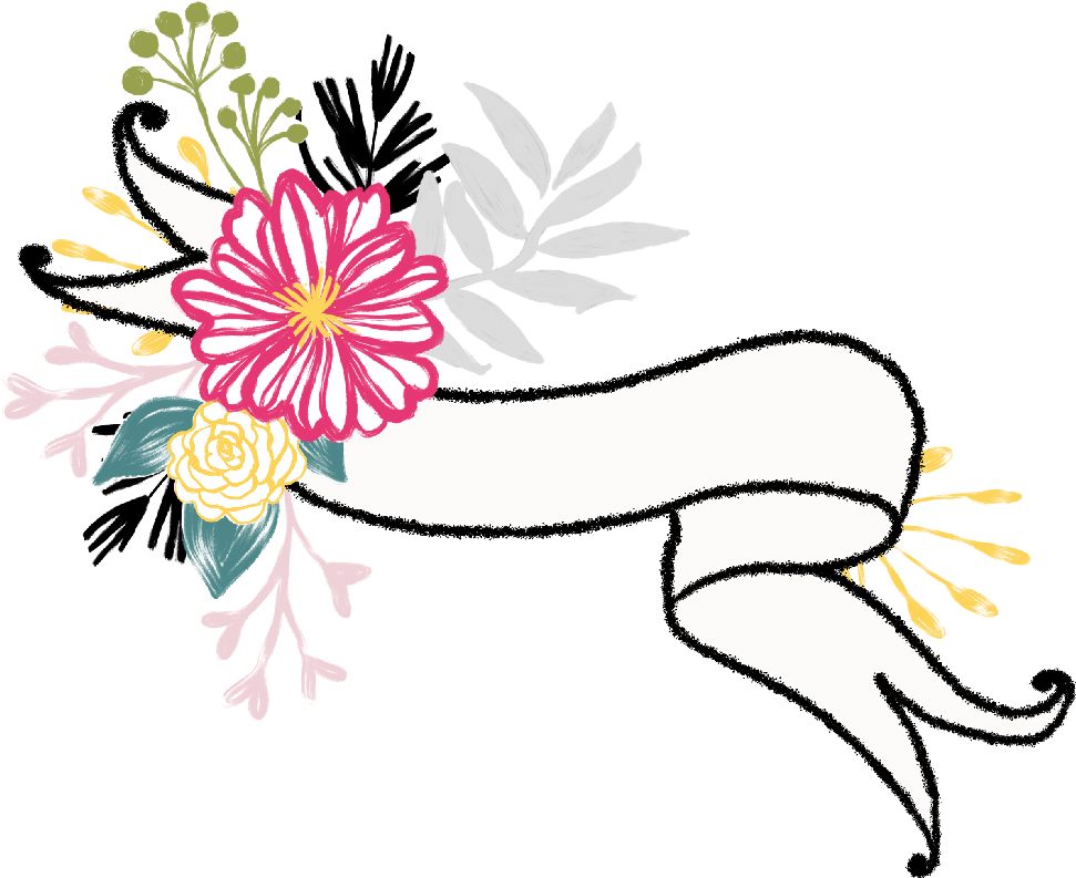 Floral Banner Illustration PNG