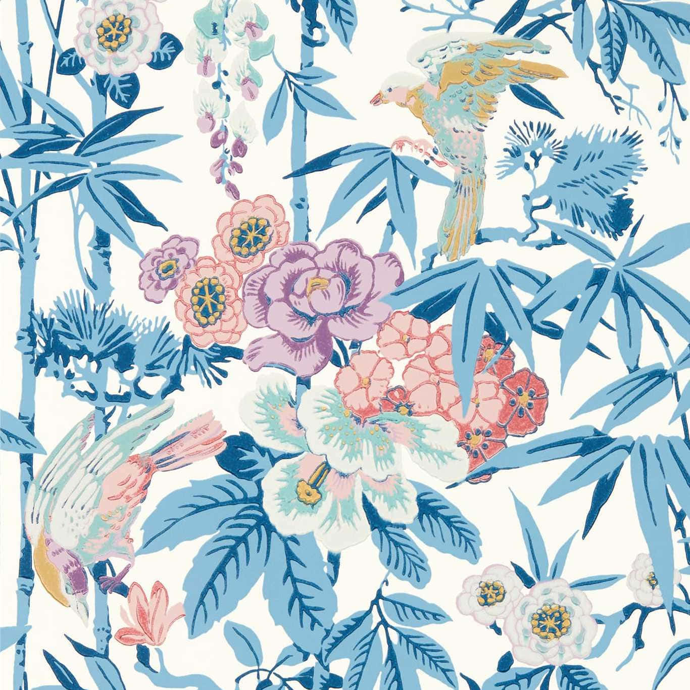 Floral Bird Pattern Design Wallpaper