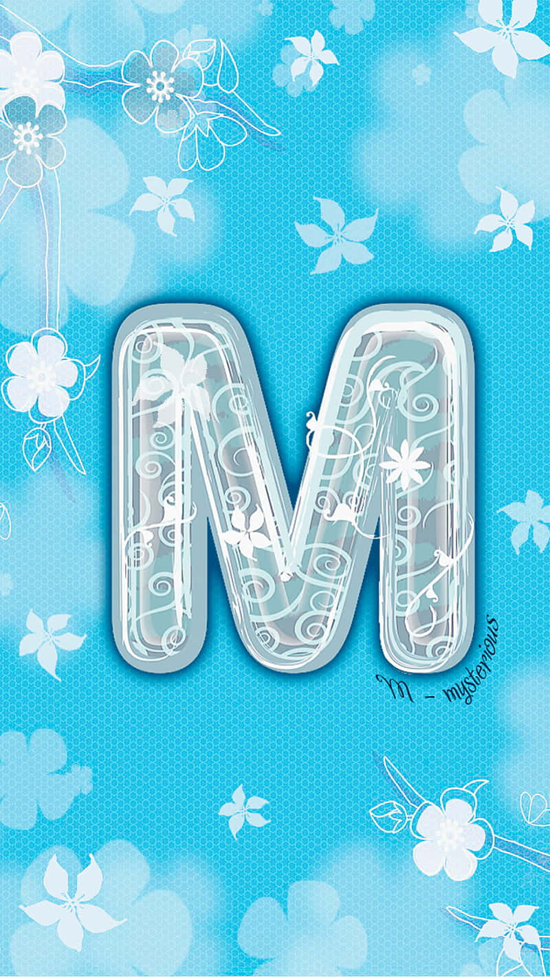 Floral_ Blue_ M_ Aesthetic_ Background Wallpaper