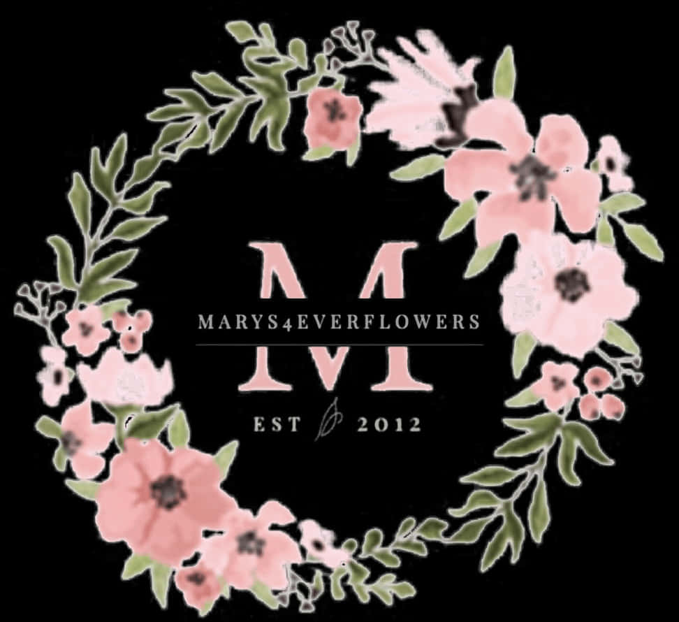 Floral_ Border_ Logo_ Design_ Marys4everflowers PNG