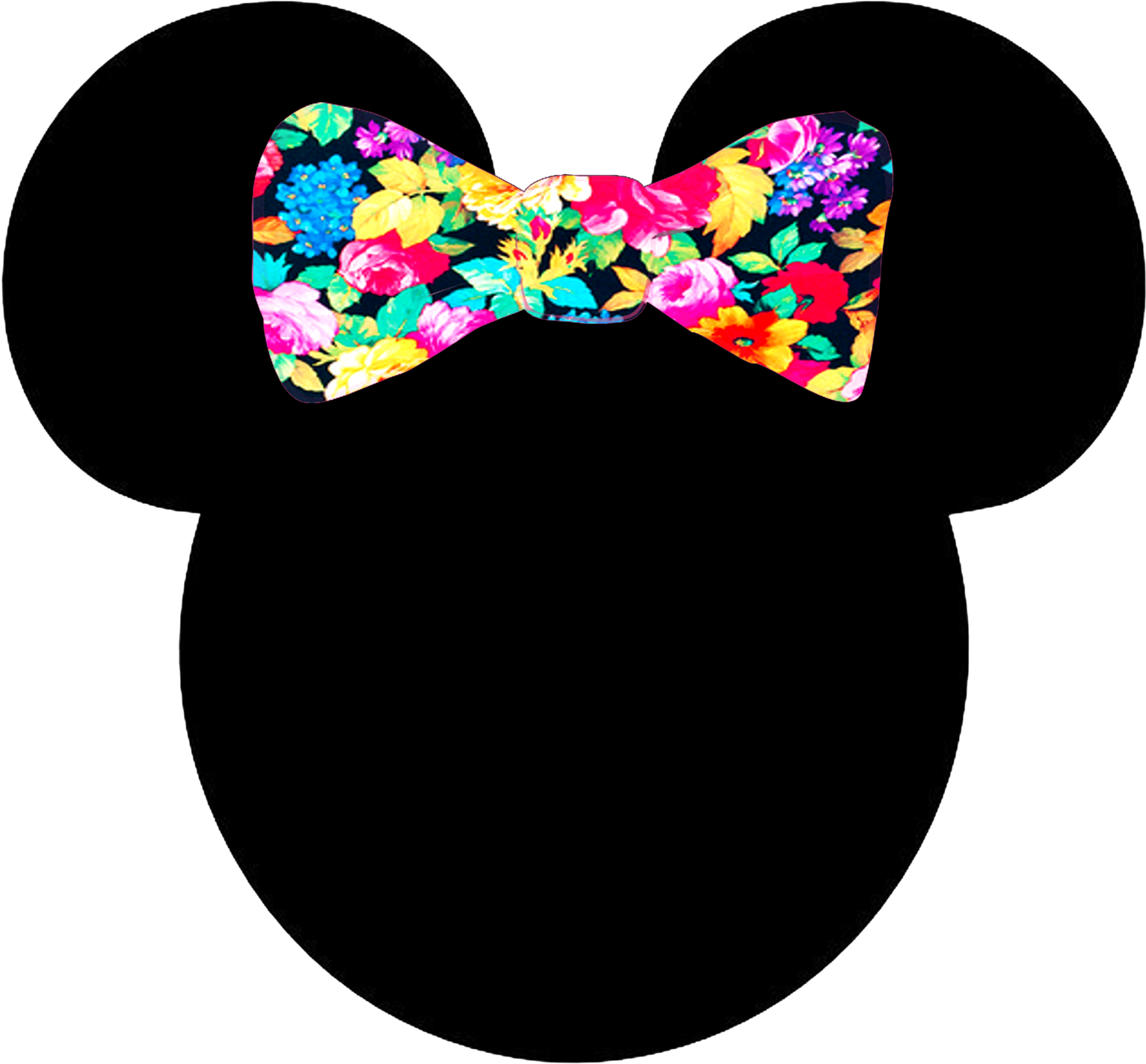Floral Bow Minnie Silhouette PNG