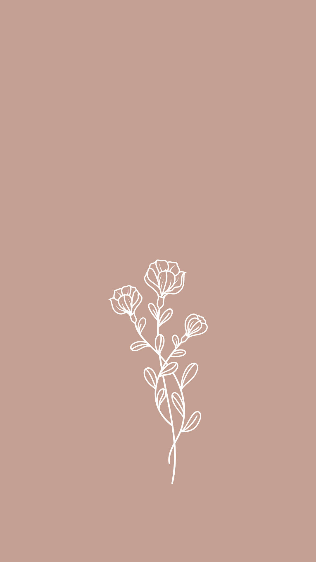 Blomstrendebrun Æstetisk Telefonbaggrund. Wallpaper