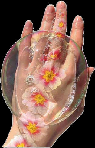 Floral Bubble Hand Overlay.png PNG