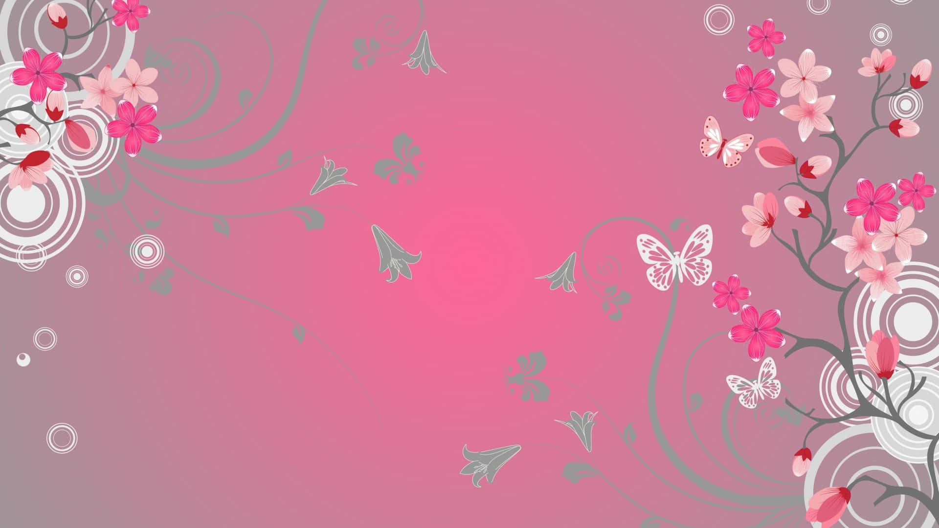 Floral Butterfly Abstract Background Wallpaper