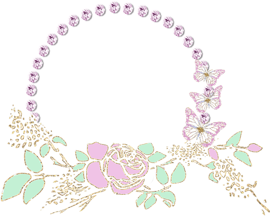 Floral Butterfly Arch Decoration PNG